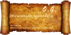 Ohrenstein Gusztáv névjegykártya